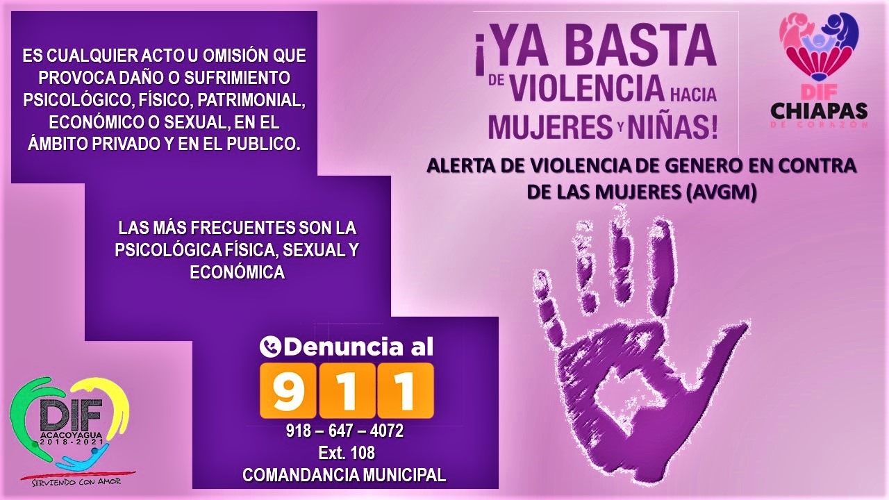 YA BASTA DE VIOLENCIA HACIA MUJERES Y NIÑAS!